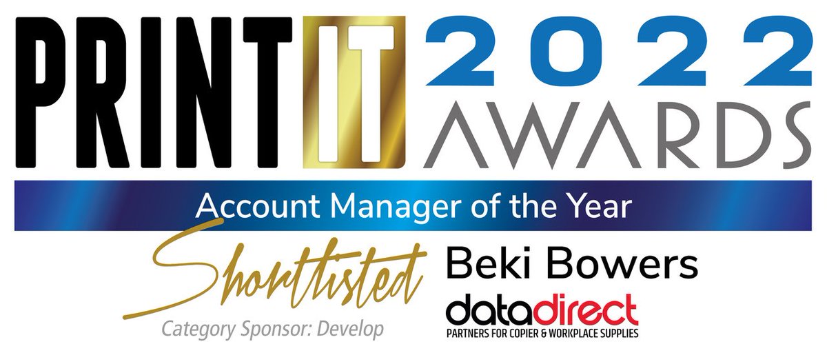 DATADIRECT1's tweet photo. Data Direct's Beki has again been shortlisted for Account Manager of the Year @PrintITReseller Awards 2022!
Thanks to our customers, colleagues & suppliers, we're delighted to be supporting Beki & the team. Good luck Beki!
#datadirect #awards2022 #accountmanager #support https://t.co/PkAseZxd4u