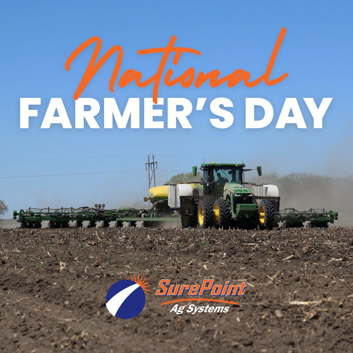 🌾 This week, we tip our hats to some of the hardest working people out there. October 12th is #NationalFarmersDay, and these hometown heroes deserve all the recognition. Be sure to thank the farmers in your life this week! #SurePointAg #PrecisionAg #FertilizerApplication