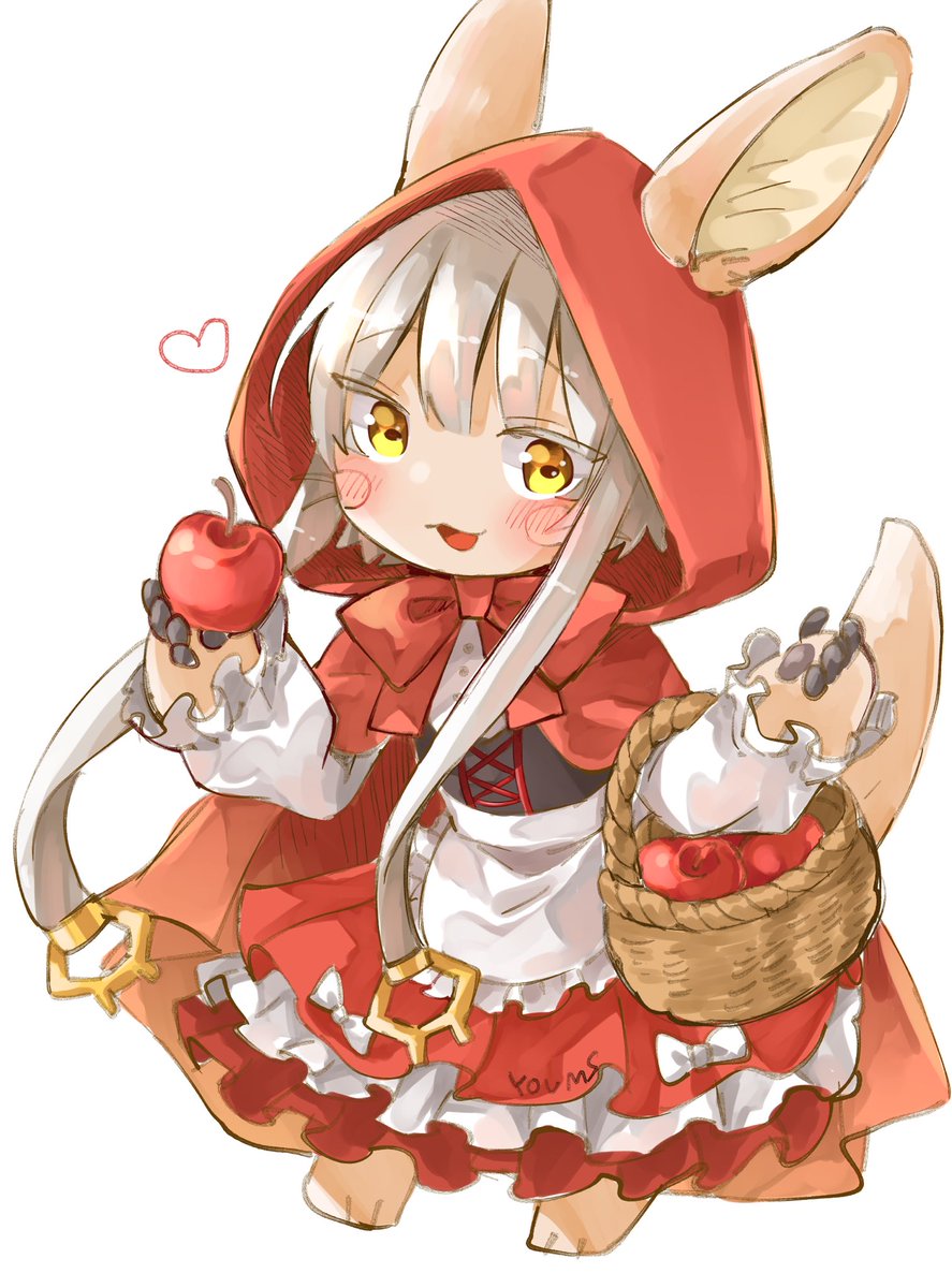 nanachi (made in abyss) food fruit cosplay basket animal ears apple furry  illustration images