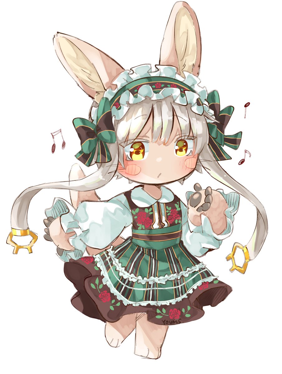 nanachi (made in abyss) furry 1other animal ears solo whiskers dress blush  illustration images