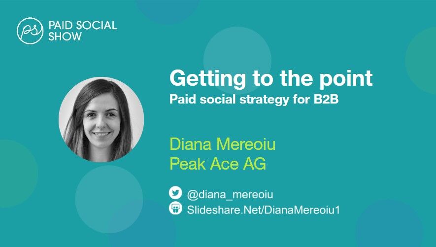 peakaceag's tweet photo. Can’t stop thinking about @diana_mereoiu’s talk at @brightonseo? We’ve got great news. You can now request all the slides for her talk “Getting to the point: Paid social strategy for explanation-intensive B2B products” on our website! Find the slides here: https://t.co/w22SyKAfwg https://t.co/pdjj1mLt2S