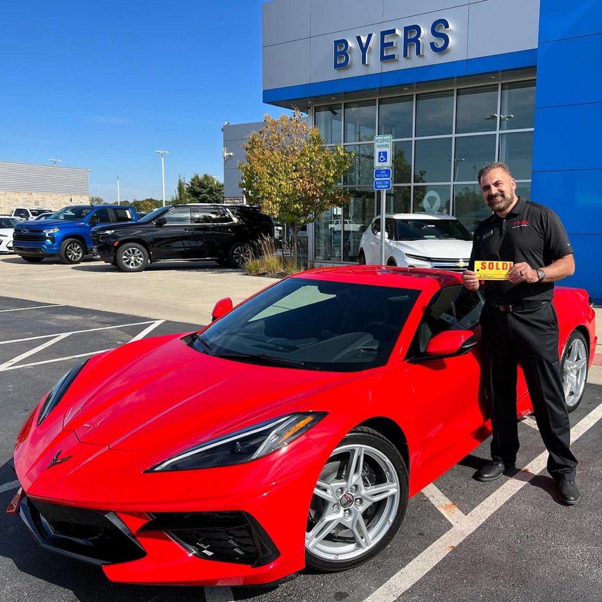 byersauto's tweet photo. These guys will be taking advantage of the warmer weather today… Congrats to our customers on picking up their new C8 Corvette this past week! 🏎💨

#ByersAuto #Chevy #C8 #Corvette https://t.co/GIrMmBJvcD