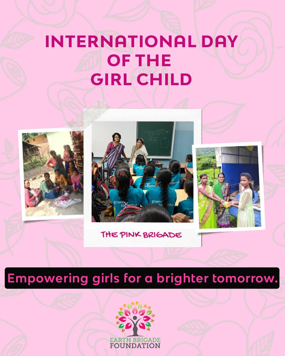 Girls are leaders and changemakers of society!
The Pink Brigade aims to eradicate #periodpoverty by providing #menstrualhygiene products & education to girls in rural parts of India. 
DM us to help!
#InternationalDayOfTheGirlChild #MenstrualHealth #GirlsEducation #WomensWelfare