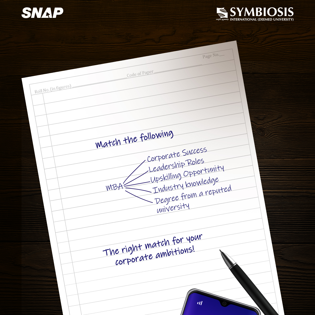 SNAPSIU's tweet photo. Have you met the right match to help you scale the corporate ladder?
SNAP can help you find it!
SNAP is your gateway towards 26 #MBA specializations under the reputed Symbiosis legacy. 

#symbiosispune #symbiosis #LifeChangesWithaSNAP #snap2022 #snapupdate #entrance #entranceexam https://t.co/pUPpOUfMeo
