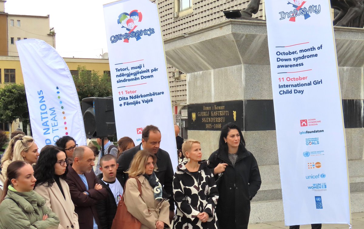 With the <a href="/UN_Kosovo/">UN Kosovo Team</a> team we marked the #DayOfTheGirl! Together with <a href="/VjosaOsmaniPRKS/">Vjosa Osmani</a>, @ipkofoundation &amp; <a href="/dskosova/">Down Syndrome Kosova</a> we met with girls with disabilities who inspire us by breaking barriers everyday!  Today is dedicated to celebrating adolescent girl leaders, in all their diversity
