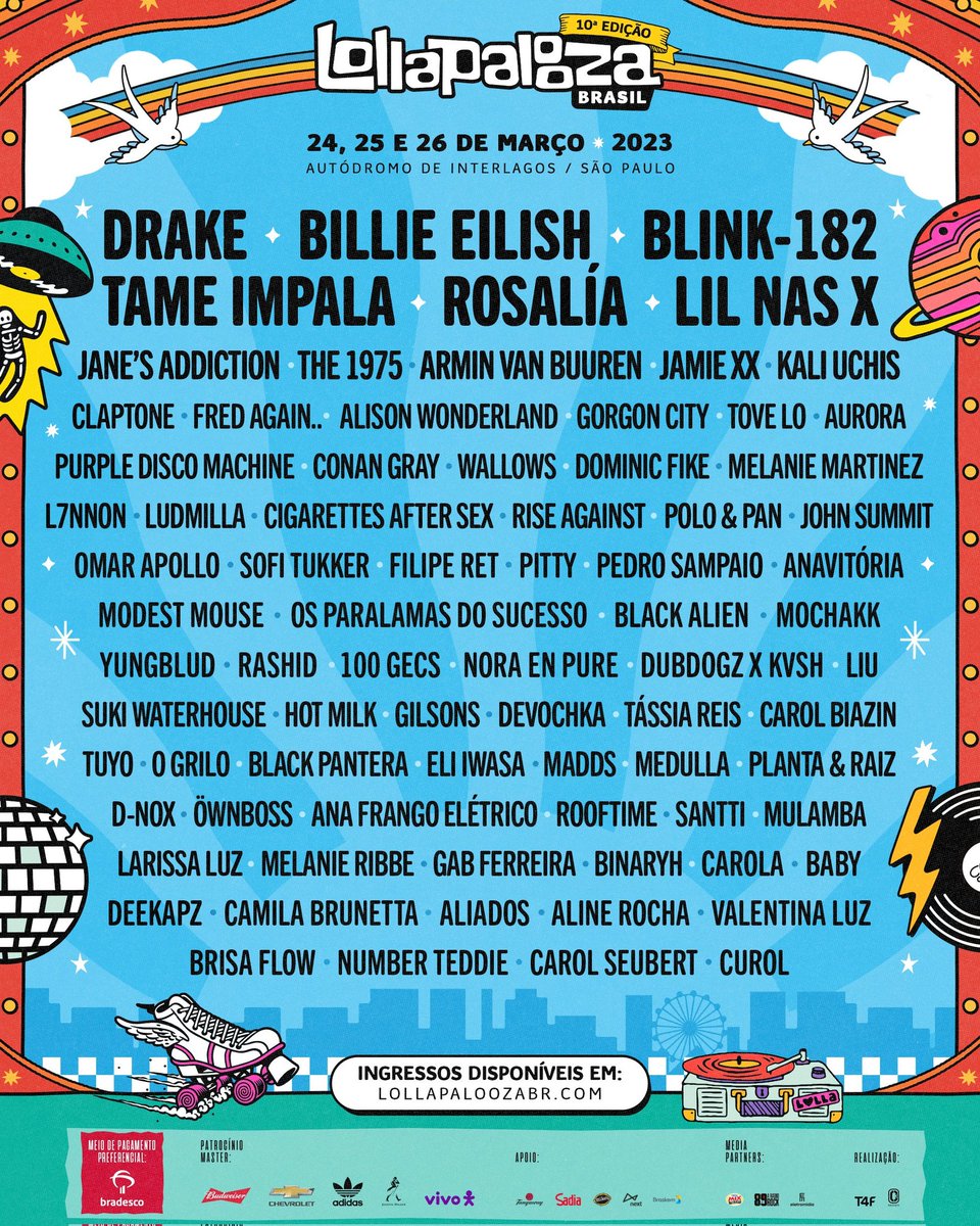 updatecultura's tweet photo. 🚨 MEU DEUS! Billie Eilish, Lil Nas X e Rosalía foram confirmados no Lollapalooza BR 2023. https://t.co/01AE9ChErw