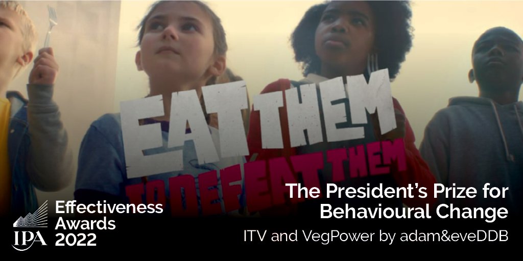 The President’s Prize for Behavioural Change at the IPA Effectiveness Awards 2022 went to @aandeddb for driving the consumption of nearly 1bn extra portions of vegetables for @ITV & @VegPowerUK Read more here: ow.ly/ex0R50L6FRE