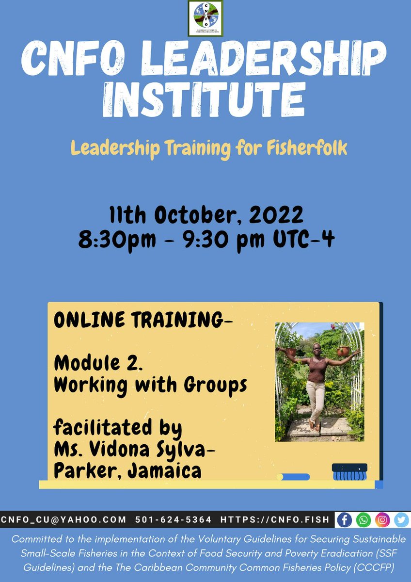THECNFO's tweet photo. Module 2 training is scheduled for 8:30 pm Eastern Caribbean time. CNFO is looking forward to meet members tonight!!!

Use the link to register: https://t.co/NCvu3nebbP https://t.co/oUosszvlCM