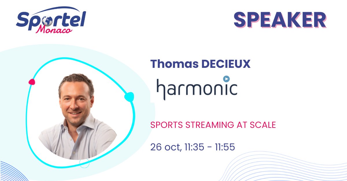 SESSION & SPEAKER ANNOUNCEMENT We're looking forward to welcome @HarmonicInc's Head of Sports Market Development, EMEA & APAC, Thomas DECIEUX on stage. 🎤 TOPICS: Sports streaming at scale 👉 PROGRAMME: loom.ly/EwFBbHw #SPORTEL #sportsarchives #media