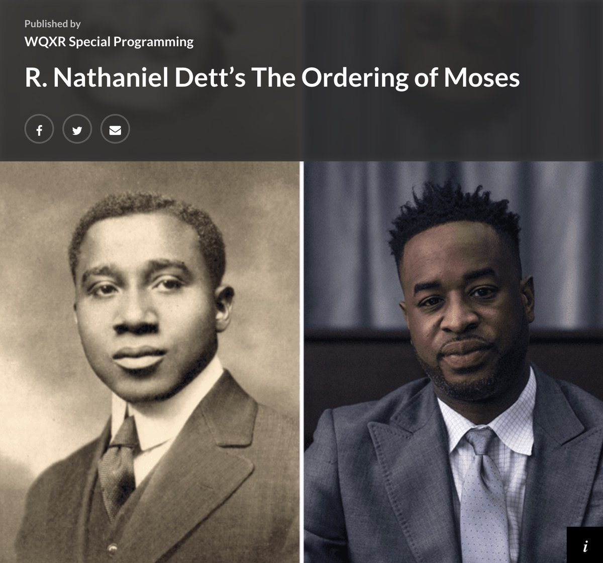 TONIGHT (Tuesday, October 11) is the broadcast of "The Ordering of Moses" featuring Damien Sneed as music director and conductor with orchestra, choir, organ, and soloists!

TUNE in at 8 PM via the #linkinbio or:
wqxr.org/story/r-nathan…