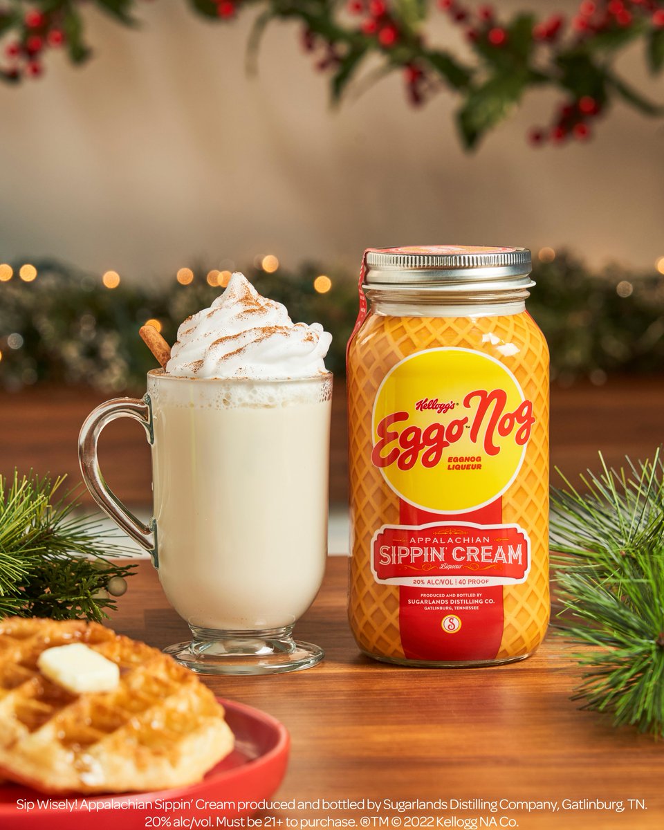 🚨 NEW @SugarlandsShine Eggo Nog @SippinCream 🤝 Eggo Thick & Fluffy Waffles = slightly toasted FIND IT! ➡️ sugarlands.com/eggonog