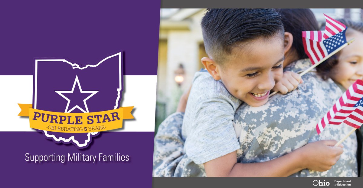 OHEducation's tweet photo. We're spotlighting how to become an #OhioPurpleStar school!
This designation recognizes schools that show a commitment to serving students connected to our nation’s armed forces. Register to attend a webinar on Oct. 25 at 4 p.m. to learn more.
Details: https://t.co/I9XoaPCVn0 https://t.co/P9cCnuVjDP