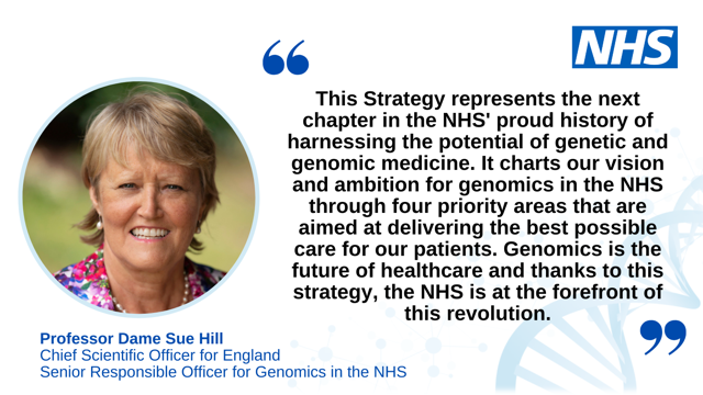 NHSgms's tweet photo. .@CSOsue highlights the importance of the first NHS Genomics Strategy that was launched today at #NHSGenomics2022 by @AmandaPritchard. It sets out our ambitions over the next 5-10 years to harness the potential of genomics to transform patient care.
https://t.co/k2VuwhlJrX https://t.co/VE5MTC6Hii