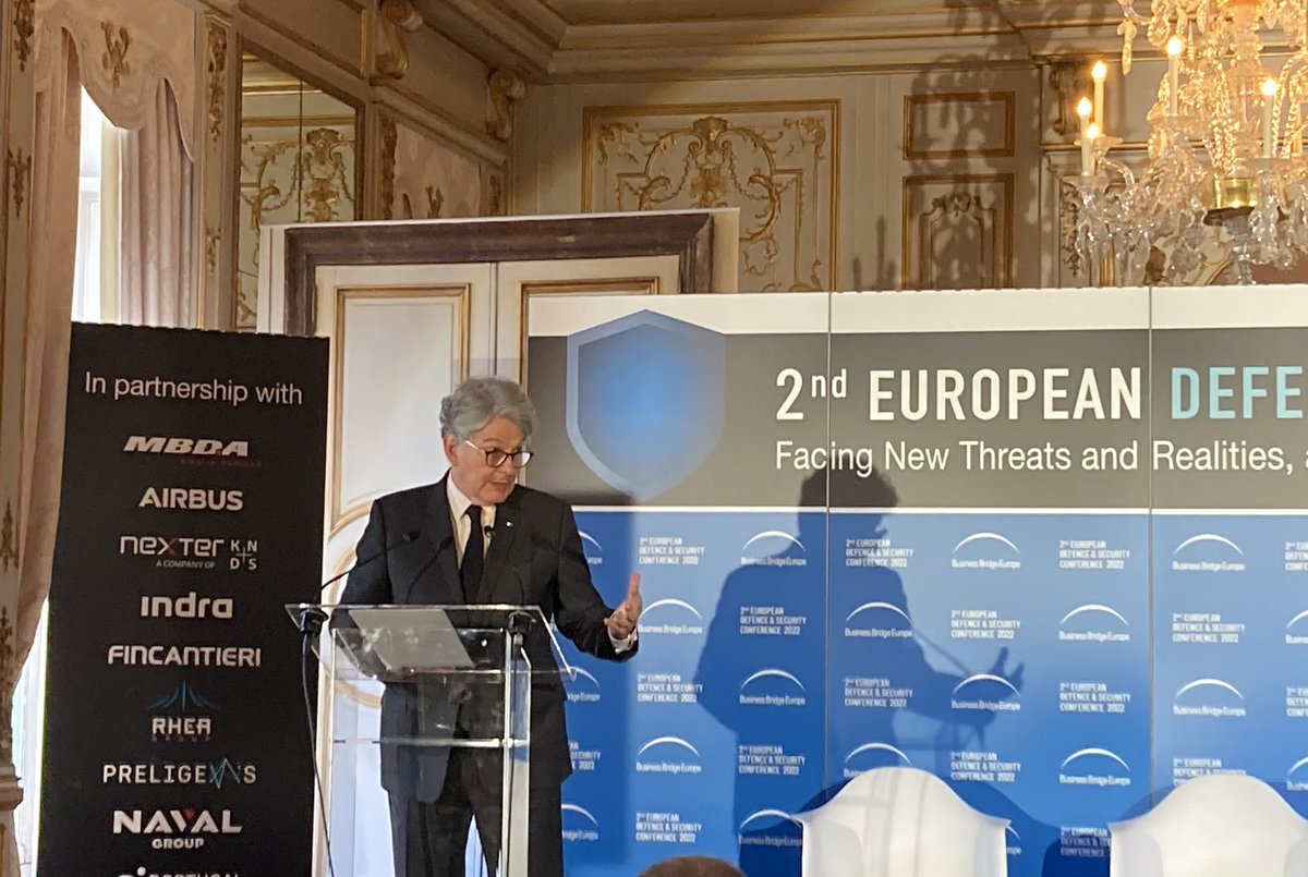 BriceLancon's tweet photo. Commissionner @ThierryBreton :
“Europe must become a stronger and more credible security provider including for its own security , and move gradually to a hard power with all its components. “ #EuropeanDefenseSecurityConf
#EUStrategicAutonomy https://t.co/MvB6w6WgJ2