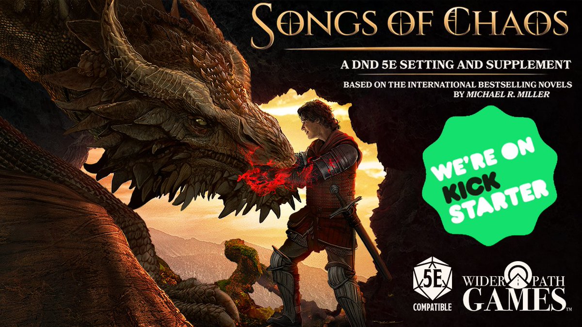 The Songs of Chaos DnD 5E setting adaption is now live on Kickstarter! Find it here: kickstarter.com/projects/wider…

Help spread the word for a chance to win a HARDBACK of Ascendant - retweet 1 entry, like 1 entry, comment 1 entry