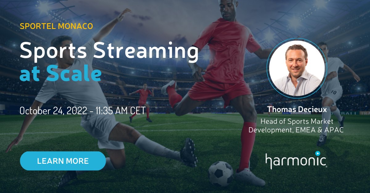 Thomas Decieux, @HarmonicInc 's Head of Sport Development Market, will be at @sportelmonaco on October 26 to share insights on how you can deliver pristine video quality with low latency and UHD HDR for live sport content. Learn more: bit.ly/2y9RIfY