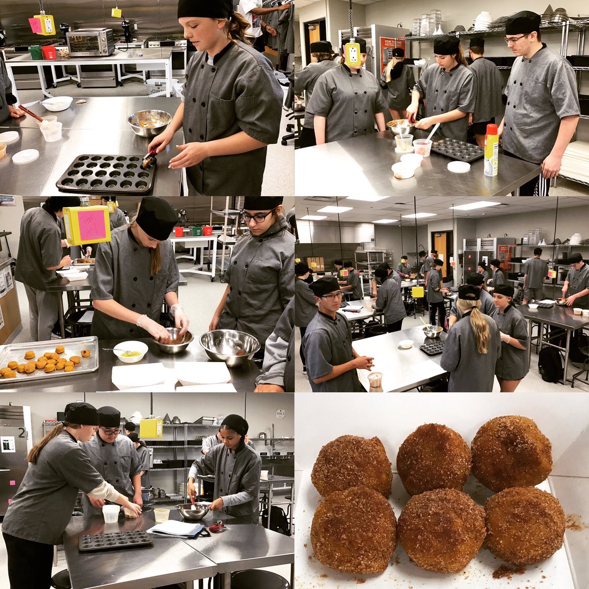jagculinary's tweet image. Pumpkin poppers in Culinary Essentials. Always a fall favorite! 🍂#jagculinary #portioning #quickbreads #dryheatcookingmethods