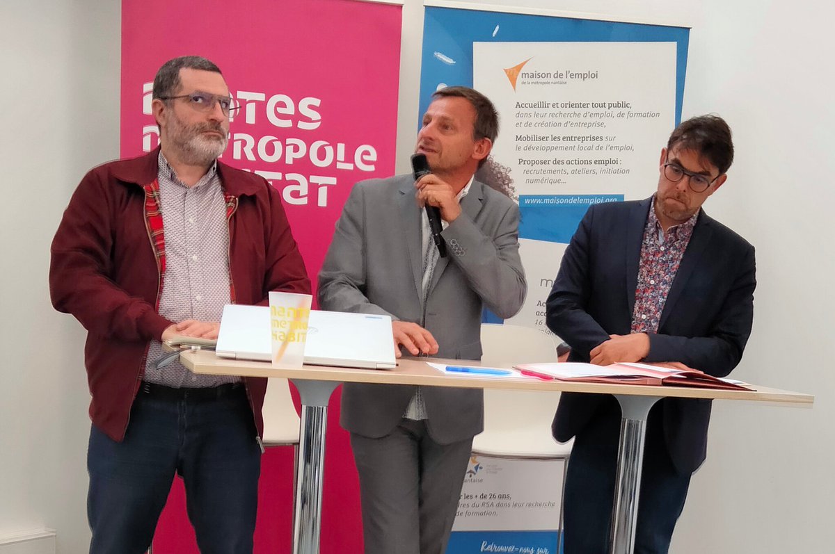L’ATDEC de Nantes Métropole et <a href="/NMHabitat/">Nantes Métropole Habitat</a>  favorisent l’emploi dans les quartiers avec des actions de proximité à destination des locataires de l’office. Ce travail partenarial est valorisé par une convention signée par <a href="/thomasquero/">Thomas Quéro</a>  et <a href="/hervefournier44/">Hervé Fournier</a> en présence de <a href="/3asseh/">Bassem ASSEH 🇫🇷🌹</a>