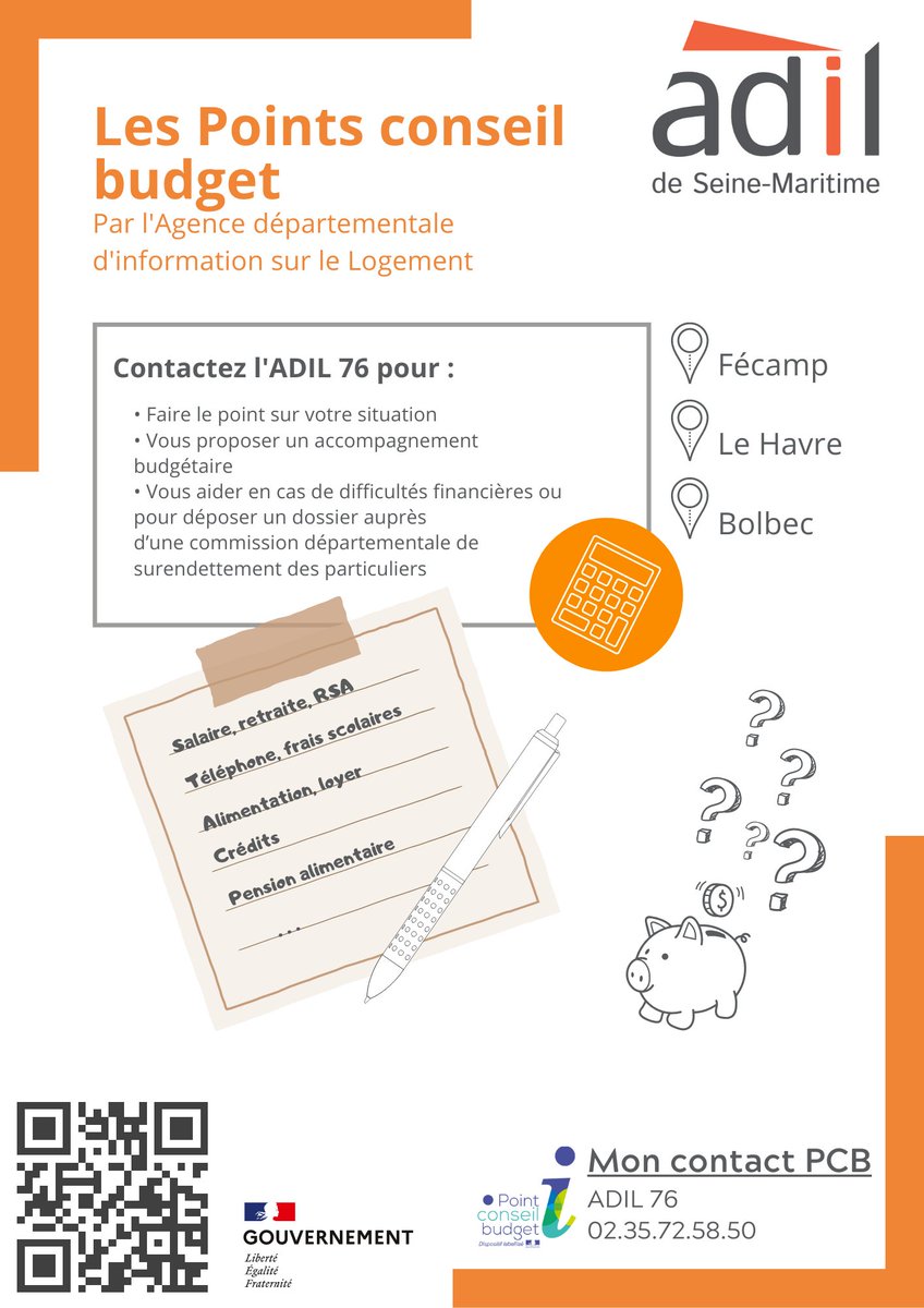 [POINTS CONSEIL BUDGET] 💰

📍 Vous habitez Le Havre, Fécamp ou Bolbec 
Vous avez besoin :
- De faire le point sur votre situation ? 🤔
- D'un accompagnement budgétaire ? 🤝
- D'aide pour déposer un dossier de surendettement ? 📝
📞 Contactez nous au 02.35.72.58.50
  #AnilAdil