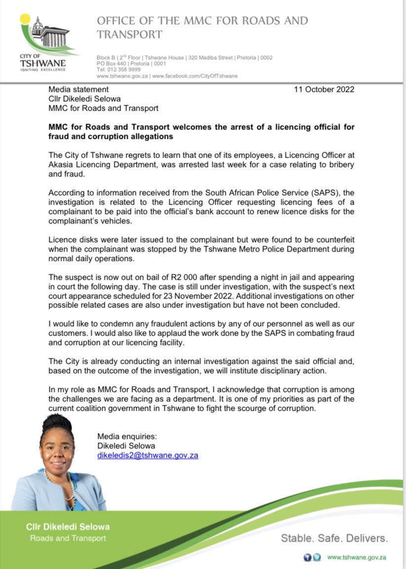 Tshwane Coalition tweet media