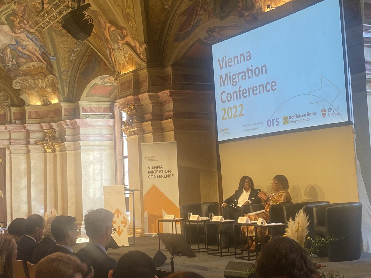 kdcartey's tweet photo. H. E. @AmbSamate at the spotlight session #VMC2022 - Migration & displacement dynamics: What is driving change in Africa?
@AU_HHS @_AfricanUnion @ICMPD
#VMC2022
#MakingMigrationBetter https://t.co/rfxvYIhu7F