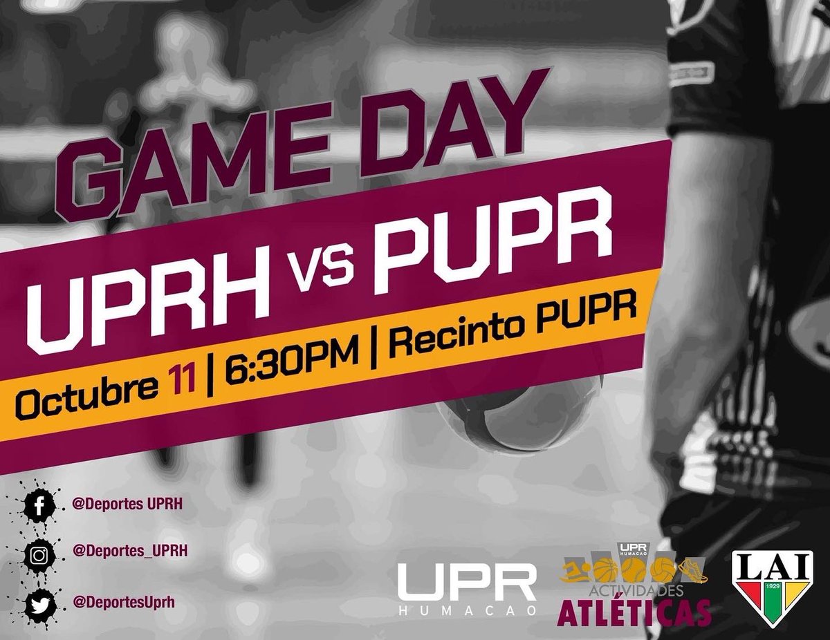 DeportesUprh's tweet photo. Hoy continua la acción deportiva #LAI, ¡Ven y apoya a tus equipos #UPRH! 🦉⚾️🏐

#YoSoyBúho https://t.co/oTdumYXdt2