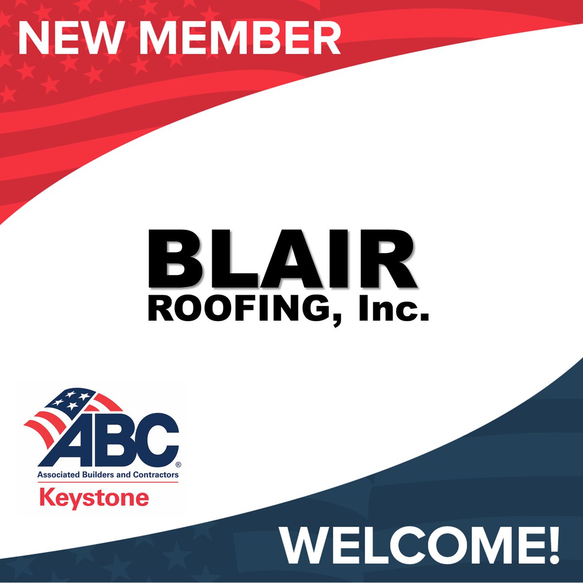 Please join the Keystone Chapter in welcoming new member Blair Roofing, Inc! We invite you to learn more about Blair Roofing's services by contacting Jody Creamer at jcreamer@blairroofinginc.com. #ABCMeritShopProud