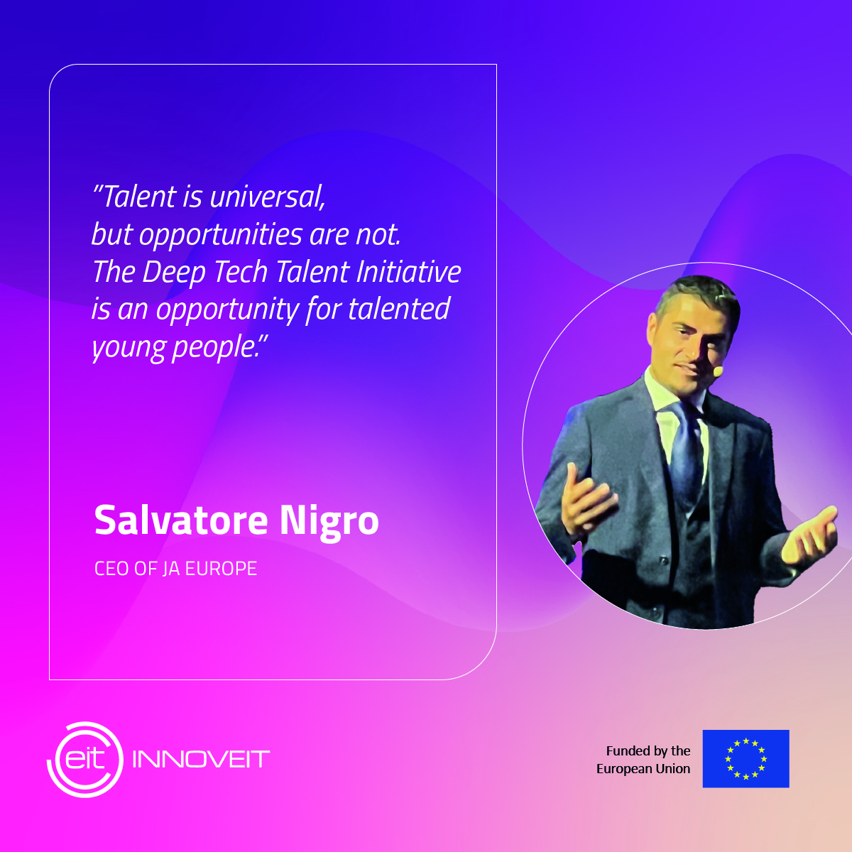 There is no room for wasted opportunities in Europe, and <a href="/JA_Europe/">JA Europe</a>’s CEO <a href="/salvatorenigro/">Salvatore Nigro @salvatorenigroofficial</a> is ready to commit and dive into the EIT’s Deep Tech Talent Initiative. We are ready to raise a new generation of thinkers and entrepreneurs.