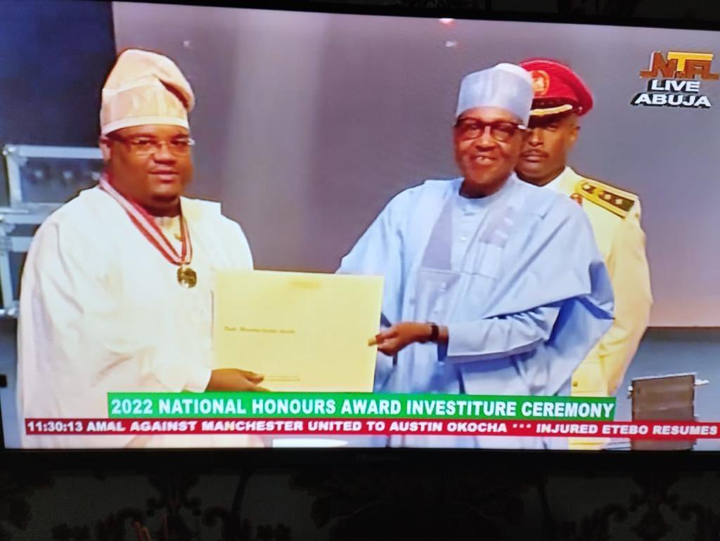 I’m so overwhelmed and euphoric with honour of National Award of CON conferred on me by President Muhammadu Buhari GCFR. I was represented by my son-Wale. Thank you Mr. President. I consider the honor as a call on me to do more for public service with integrity as the core value