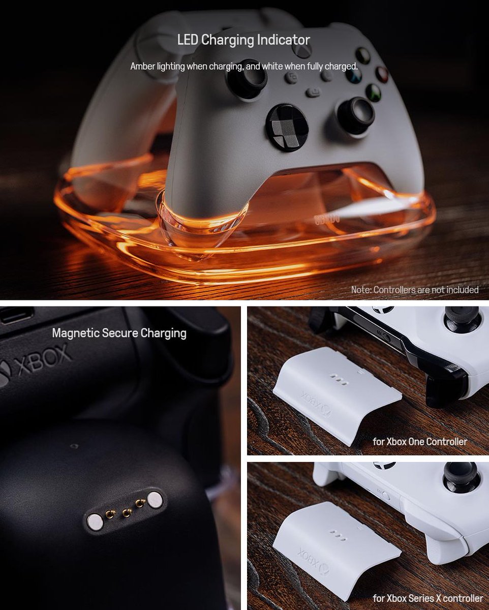  8Bitdo Dual Charging Dock for Xbox Wireless Controllers, Xbox  Charging Station with Magnetic Secure Charging for Xbox Series X