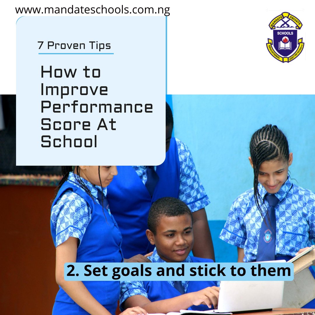 MandateSchool's tweet photo. How to Improve Performance Score At School (2)
Once you've identified your strengths, set goals based on how you want to perform academically. Make sure you know exactly what you want to accomplish and stick to it! 
Follow us for weekly update. 
.
.
#studyskills #studentlife https://t.co/SWIPR6S4Qd