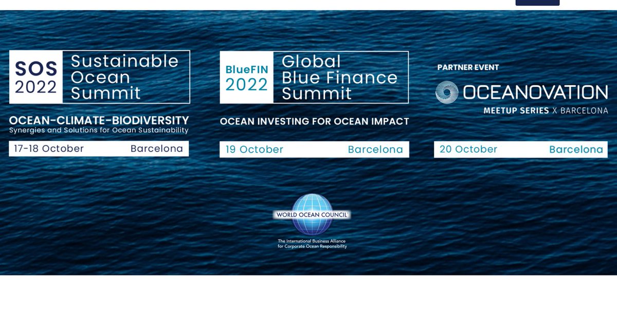 Dorothee Herr, <a href="/IucnOcean/">IUCN Ocean Team</a> blue finance expert, speaks next Tues morning in <a href="/OceanCouncil/">World Ocean Council</a>'s 
Sustainable Ocean Summit (SOS), Barcelona: 

"Ocean 30×30: Business and Investment Leadership in Protecting 30% of the Ocean and its Biodiversity by 2030"

sustainableoceansummit.org