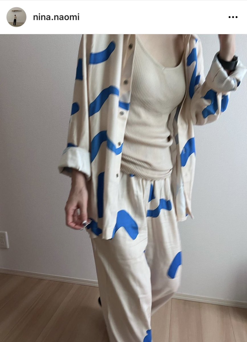 ファッションの pamm thanks sea pajamas クリームブルー lokx.lk