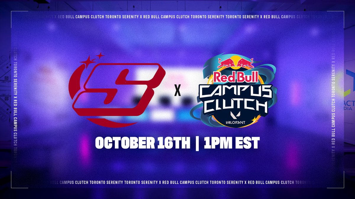 Toronto Serenity (@torontosrn) on Twitter photo We're excited to announce our collaboration with <a href="/RedBullCanada/">Red Bull Canada</a> for the upcoming Campus Clutch National Final!
Watch the event in person at the Red Bull Gaming Studio or tune in to twitch.tv/TorontoSerenity We're excited to announce our collaboration with <a href="/RedBullCanada/">Red Bull Canada</a> for the upcoming Campus Clutch National Final!
Watch the event in person at the Red Bull Gaming Studio or tune in to twitch.tv/TorontoSerenity