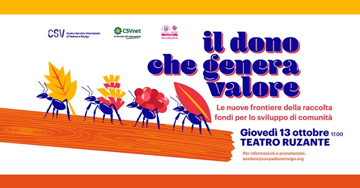 In occasione del #DonoDay2022 <a href="/csvpadovarovigo/">Csv Padova Rovigo</a> aderisce all'8° Giro dell'Italia che dona, promosso da <a href="/IstDonazione/">Istituto Italiano della Donazione</a>, con un evento dedicato al fundraising delle associazioni. 
All'incontro parteciperà la presidente di CSVnet <a href="/ChiaraTommasini/">ChiaraTommasini</a> 
bit.ly/3EAeSjL