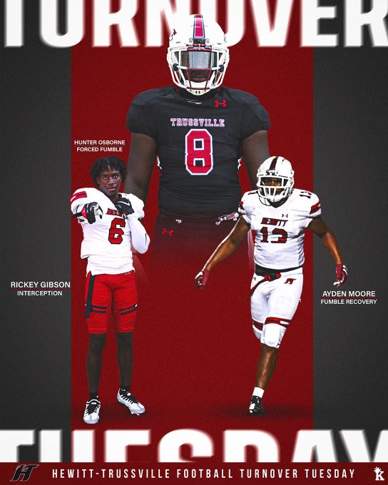 Husky Nation it’s Turnover Tuesday <a href="/HuskyFast/">Hewitt-Trussville FB</a>.   Shout out to <a href="/RickeyGibson03/">Rickey Gibson III ✞</a> <a href="/hunterrosborne/">Hunter Osborne</a> <a href="/aydenmoore15/">Ayden Jakobi Moore</a> 
#EarnIt