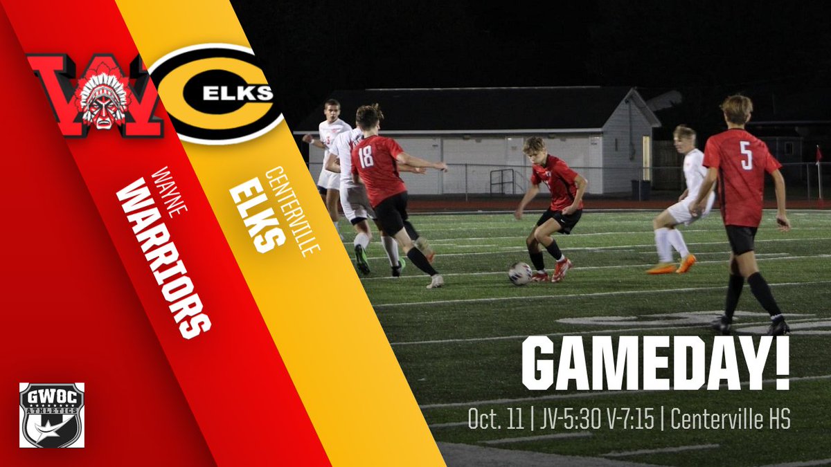 MrCoachHuynh's tweet photo. It’s Gameday! The Warriors round out regular season GWOC play with a tough road trip to #10 in the nation, #2 in the state Centerville. We hope you’ll come out to support the boys as we attempt to pull off a massive upset! ❤️🖤🔥⚽️#WayneTrain #Family https://t.co/cDb9dxs6NR