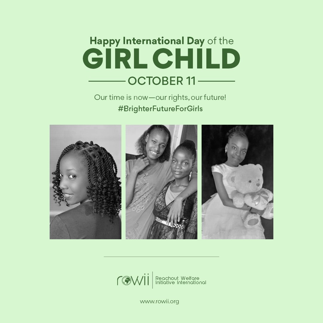 officialrowii's tweet photo. Happy International Day of the Girl Child. Let's ensure that we build a world where there is fairness in the quality of life and opportunities available and accessible to all. Today we celebrate with every girl child across Africa and around the world.
#BrighterFutureForGirls https://t.co/d4RFLdbbdm