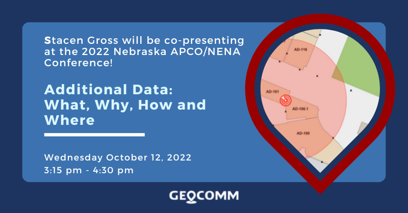 _GeoComm's tweet photo. Join GeoComm’s Stacen Gross &amp; @RapidSOS Troy Cordle for their co-presentation during the NE APCO/NENA Conference! They will be discussing new &amp; emerging technologies for ECCs including #indoormaps, a new dimension of #publicsafety emergency response.   #PublicSafetyGIS https://t.co/GSHKPKn2xF