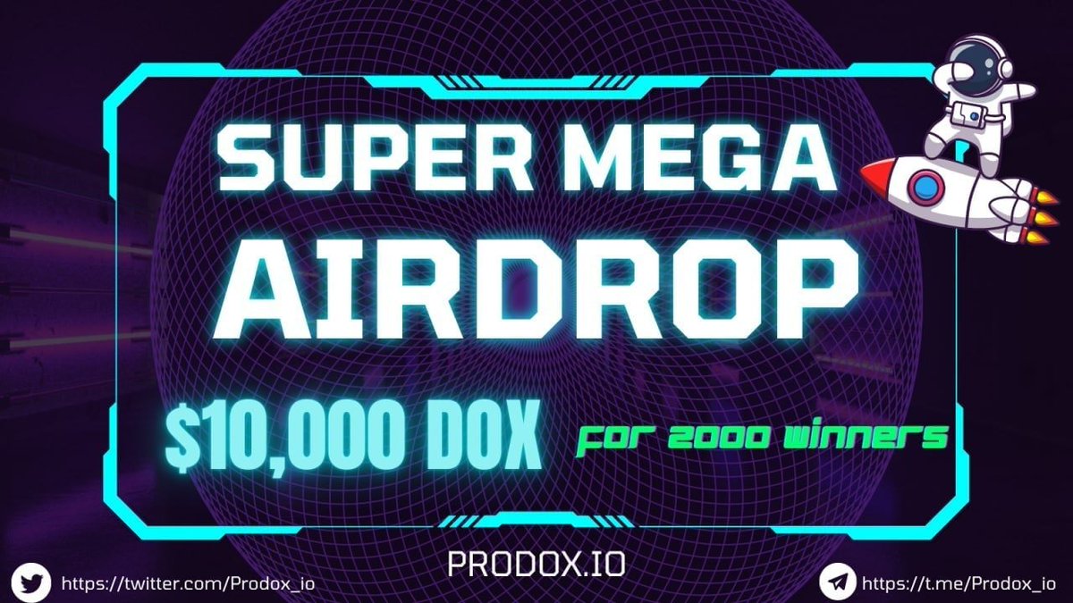 New #airdrop: ProDox
Reward: 500 DOX (~$6)
News: BetaAPP
Distribution: December 5th

🔗Airdrop Link: t.me/ProdoxAirdropB…