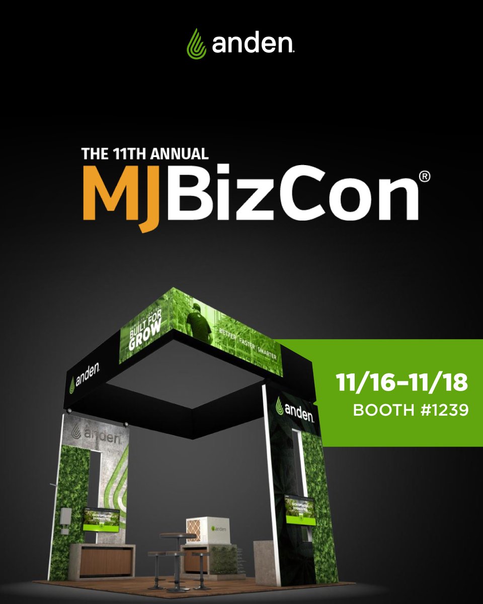 AndenPro's tweet photo. Are you attending #MJBizCon 2022? Find out how the experts at Anden can help you grow more with environmental controls designed and built for cultivation. Book your free onsite consultation today. https://t.co/Vw8XwadFPH #BuiltforGrow @MJBizDaily https://t.co/GC86AdbtE2