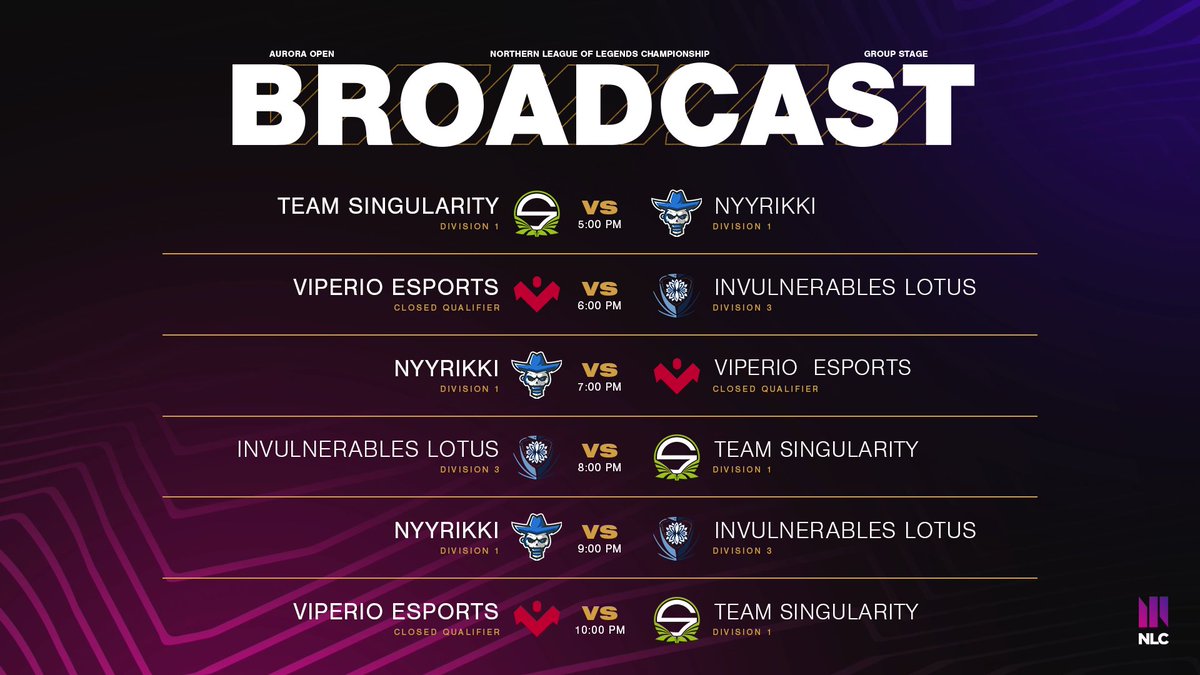 NLClol's tweet photo. Over on the @RATEGAMINGDK channel they will be bringing us the Group C matchups! 

Will The Division 1 teams reign supreme again this week?

https://t.co/oQjxg3GMg8 https://t.co/goKNLyRhqy