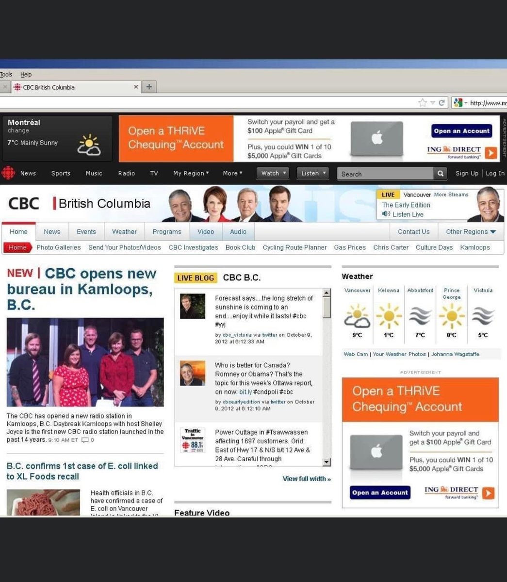 10 years ago we launched <a href="/CBCKamloops/">CBC Kamloops</a> (on Oct 9th) and what a fun ride it has been. We all looked like we were getting more sleep back then! @joshreports has moved on to big things <a href="/CBCCalgary/">CBC Calgary</a> while Shelley, Rob, and I remain. Thanks to all our listeners over the years #Kamloops