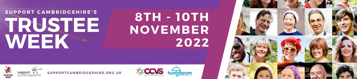 All trustees or those who lead a charitable organisation, like all staff and volunteers, need to access training and upskilling. @SupportCambs' #TrusteeWeek2022 aims to give that support to boards across the county. More info at: hubs.ly/Q01pr5QH0