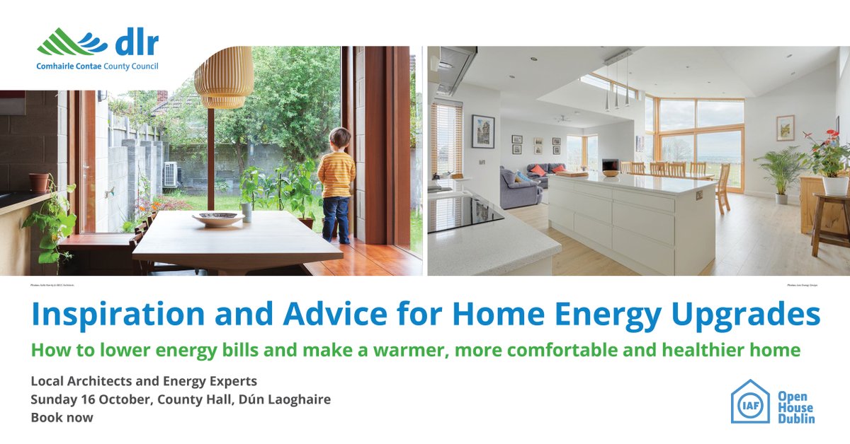 Come meet the Home Energy Experts, all under the one roof including Architects & Home Energy One-Stop-Shops. Discuss grants with @SEAI_ie and view demos of the @EnergySavingKit in the Assembly Room on Sunday, 16th of October from 12PM-1:30PM. Book now: bit.ly/dlrEnergyOct22