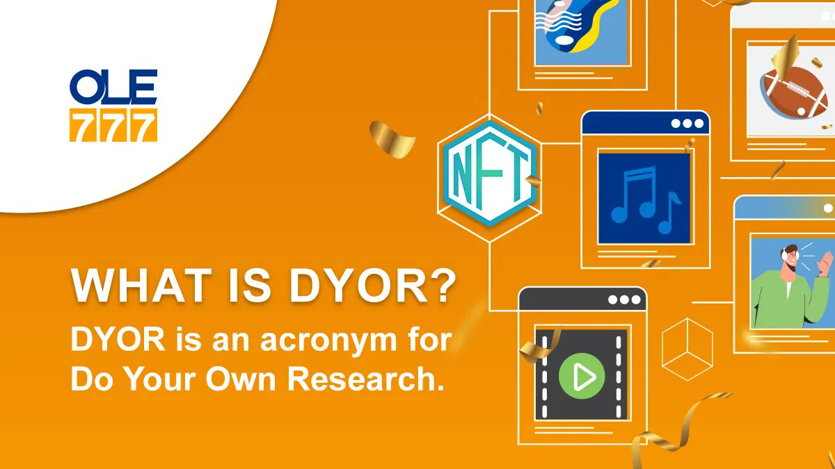 OLE777_Official's tweet image. Do you 'DYOR'? 🤔

It is one important keypoint when you get involved into crypto or NFT projects. 

Always remember to do your own research! 😎 

#OLE777 | #Onlinecasino | #Crypto | #Cryptocasino