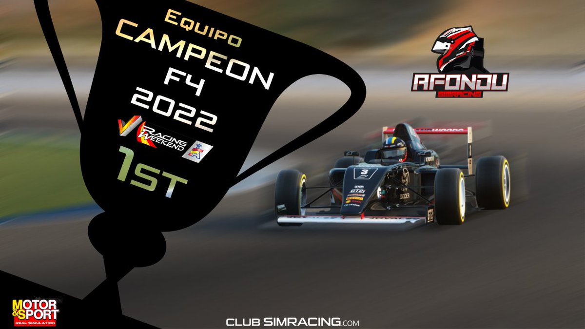 Club Simracing (@club_simracing) on Twitter photo 🏆 CAMPEÓN #racingweekend #f4spain <a href="/virtual_rfeda/">Virtual RFEDA</a>
¡Enhorabuena Afondu Simracing!
Sorprende, pero este será el primer título de Afondu Simracing, aunque seguramente no sea el último de esta temporada. 🏆 CAMPEÓN #racingweekend #f4spain <a href="/virtual_rfeda/">Virtual RFEDA</a>
¡Enhorabuena Afondu Simracing!
Sorprende, pero este será el primer título de Afondu Simracing, aunque seguramente no sea el último de esta temporada.
