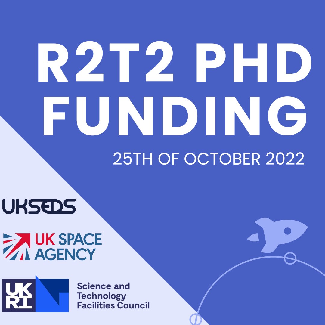 Calling all PhD students! Check out this exciting R2T2 PhD funding opportunity from UKSA 👇

The <a href="/STFC_Matters/">Science and Technology Facilities Council</a> and <a href="/spacegovuk/">UK Space Agency</a> are partnering to offer funding for rocketry PhDs as part of the Rocketry Research, Training and teaching Hub 💫