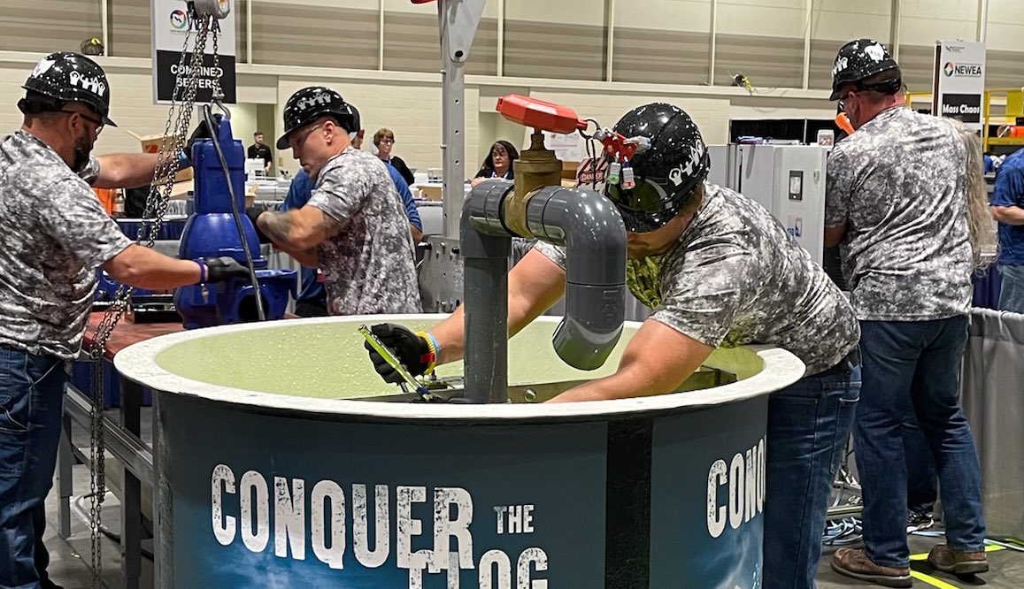 Today members of our team and operators from @CDPU competed in the <a href="/WEFTEC/">WEFTEC</a> Ops Challenge. Here is a look at the pump maintenance and collections events from NOLA. 
Thanks <a href="/Ohio_WEA/">Ohio Water Env Assn</a> for all of 
your support!