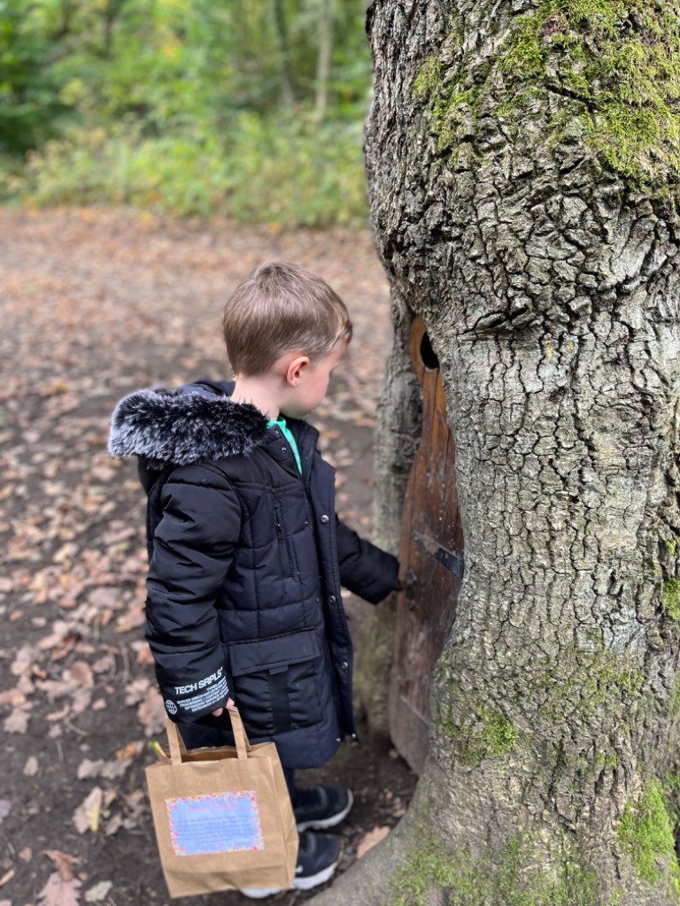 The Reception childrens' homework challenge was to go on an Autumn walk to collect 'Autumn Treasures' to use in their activities in class.